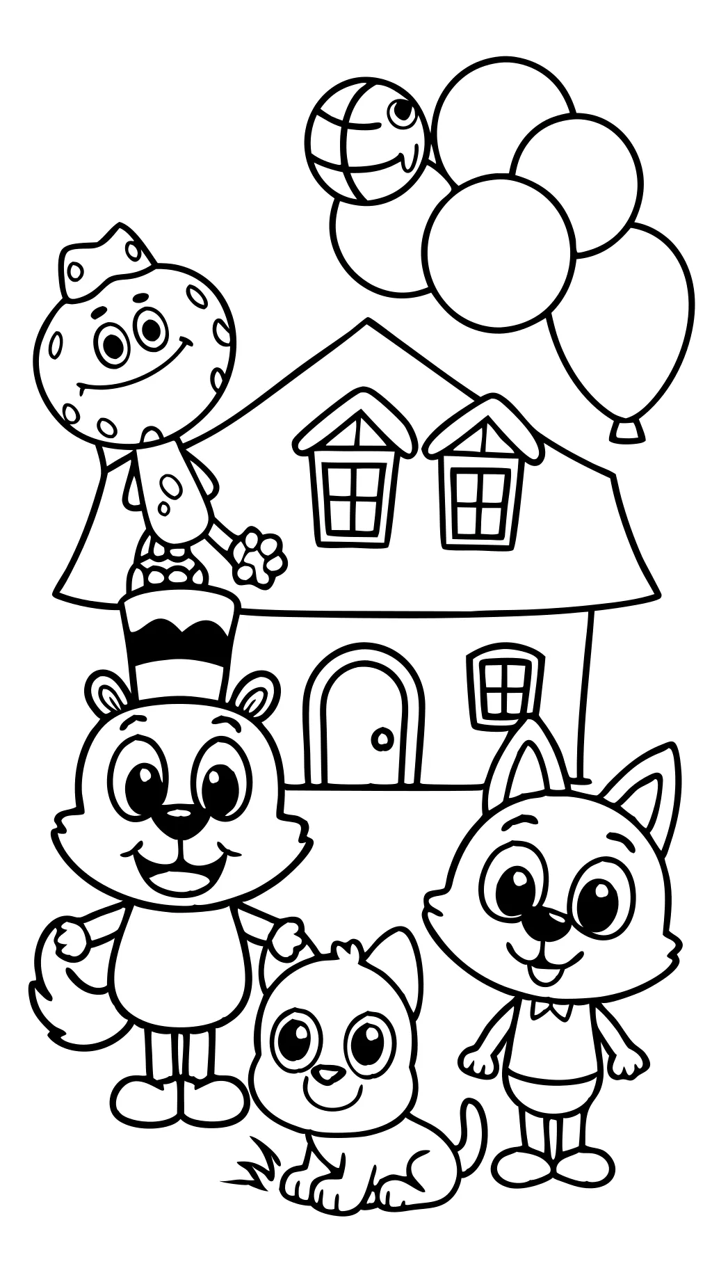 bluey family coloring page